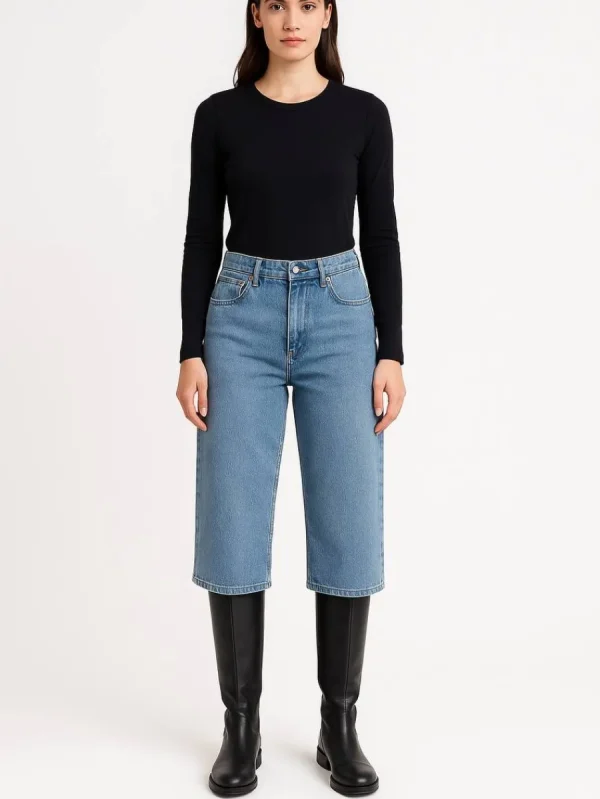 شلوار جین آبی یواش کراپی cropp - Image 4