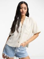 شومیز لینن کراپی یقه دار stradivarius