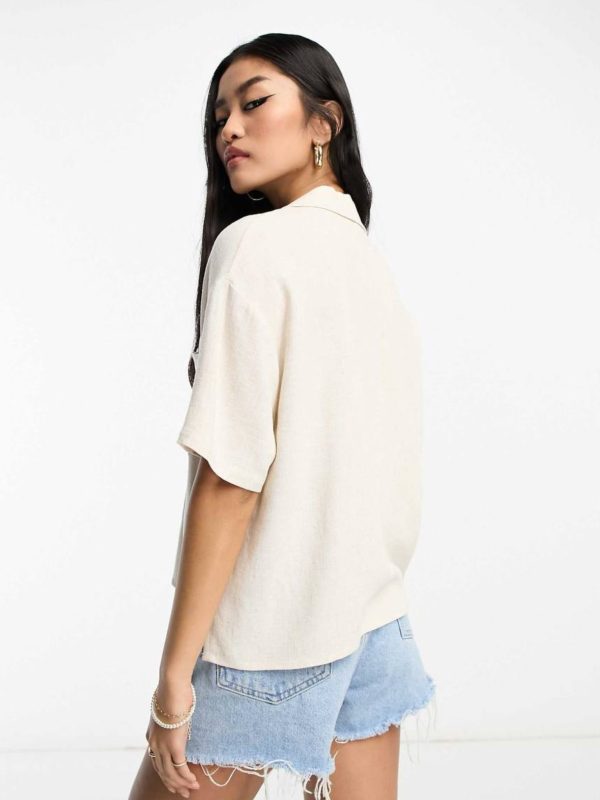 شومیز لینن کراپی یقه دار stradivarius - Image 2