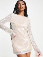 پیراهن گلبهی پولک‌دار asos