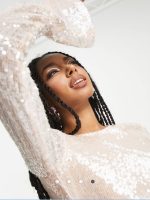 پیراهن گلبهی پولک‌دار asos - Image 3