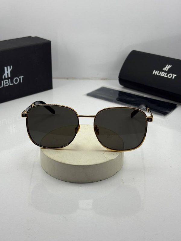عینک هابلوت فریم طلایی عدسی مشکی hublot h013 - Image 3