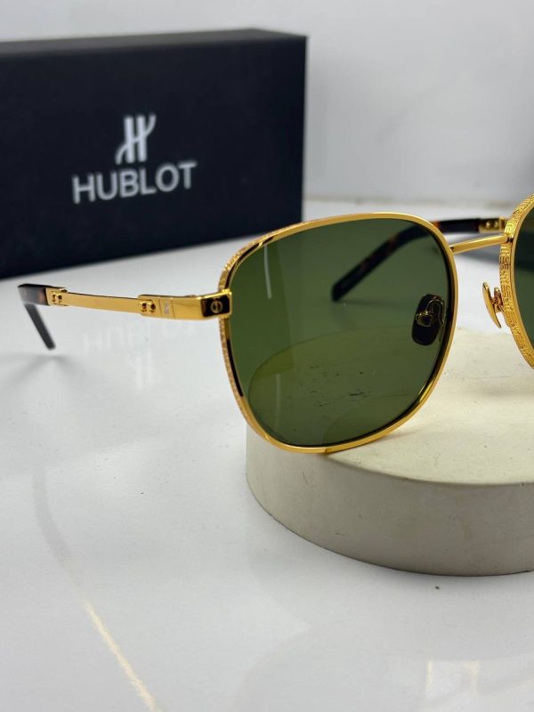 عینک هابلوت فریم طلایی عدسی سبز hublot h013 - Image 2