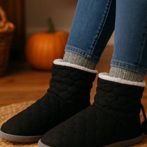 پاپوش مشکی خز دار