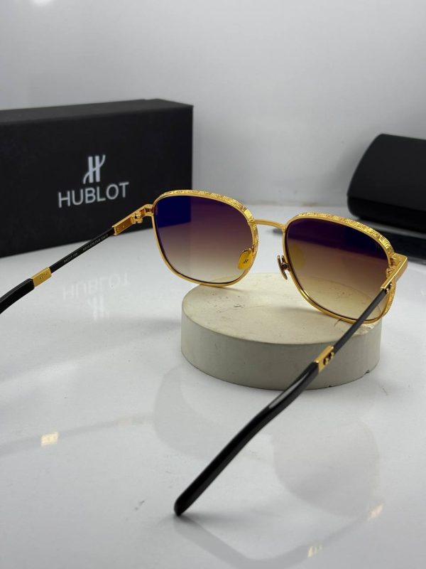 عینک هابلوت فریم طلایی عدسی قهوه ای hublot h013 - Image 4