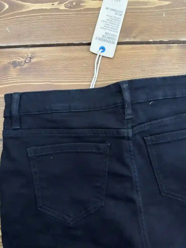 شلوار مشکی کتان کشی راسته m&s - Image 3