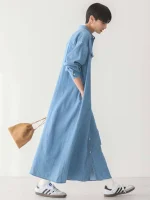 مانتو بلند tokyo کتانی طرح جین american holic - Image 2