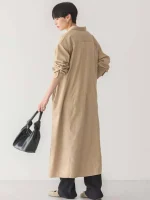 مانتو بلند tokyo کتانی کرمی american holic - Image 4