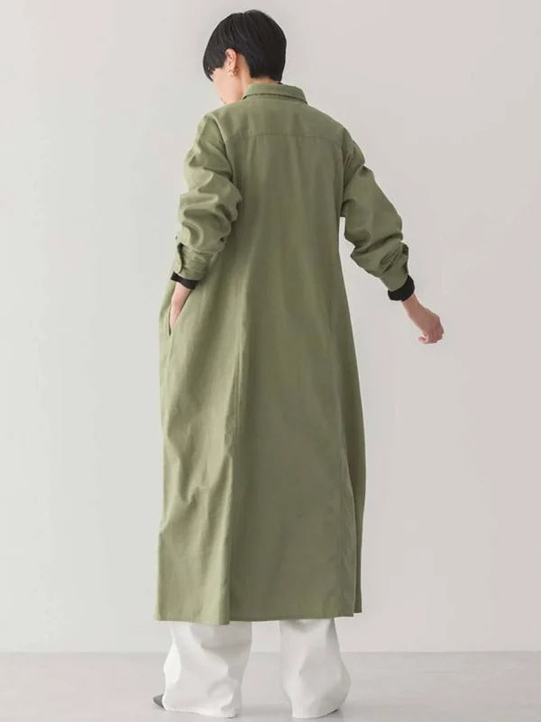 مانتو بلند tokyo کتانی سبز american holic - Image 3