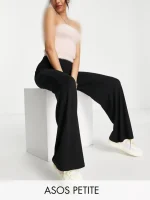 شلوار مشکی واید ویسکوزکشی asos - Image 3