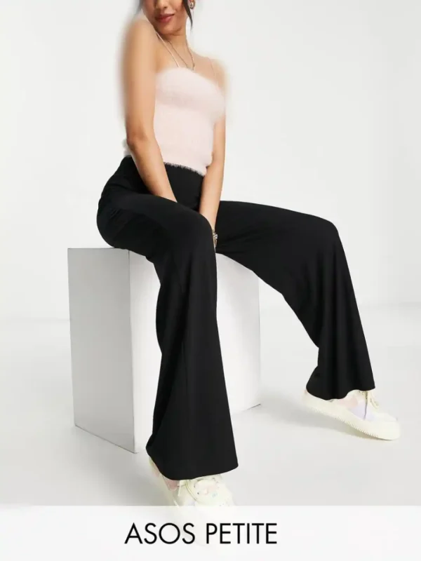 شلوار مشکی واید ویسکوز‌کشی asos - Image 3