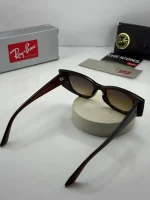 عینک rb-4427 قهوه ای شفاف براق - Image 4