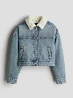 کت کراپ جین داخل آستردار بچگانه H&M