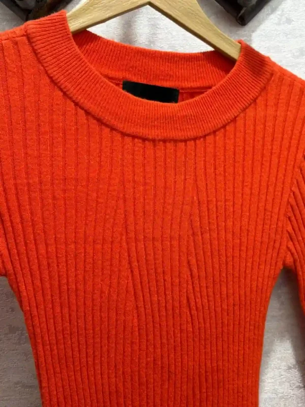 بلوز ریز بافت کشی نارنجی - Image 2