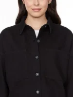 شومیز مانتویی جین مشکی hudson - Image 4