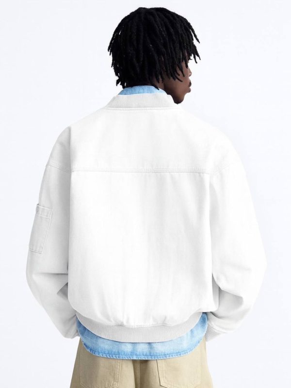 بامبر جکت مینیمال سفید ZARA - Image 3