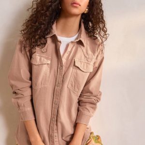 شومیز کتان مینیمال رز چرک