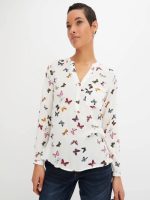 شومیز سفید طرح پروانه BONPRIX