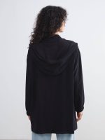مانتو اسپرت زنانه جلو زیپ مشکی - Image 2