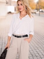 پیراهن سفید مشکی نقطه ای sinsay