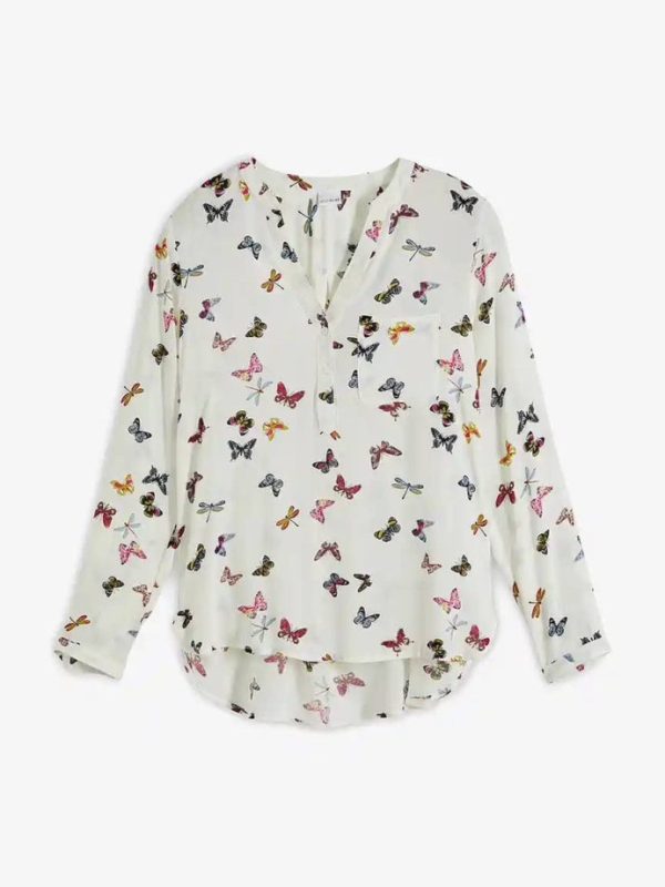شومیز سفید طرح پروانه BONPRIX - Image 7