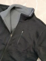 سویشرت کتی ضخیم مردانه کربن رنگ طوسی مشکی - Image 2