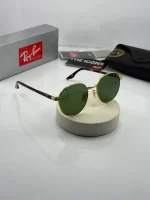 عینک rb-3691 فریم طلایی دسته هاوانا عدسی سبز