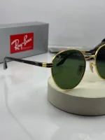 عینک rb-3691 فریم طلایی دسته هاوانا عدسی سبز - Image 3
