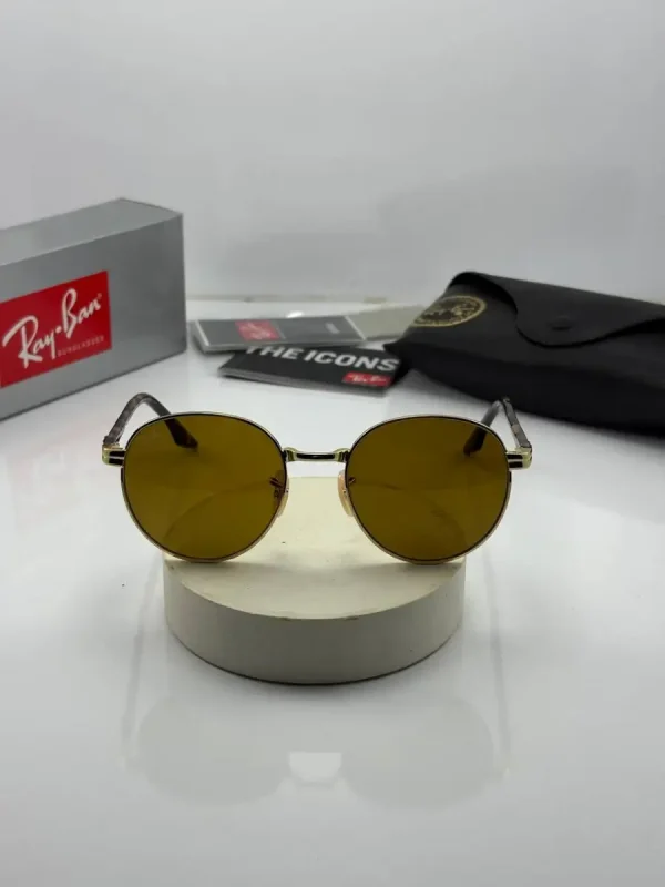 عینک rb-3691 rb-3691 فریم طلایی دسته هاوانا عدسی قهوه ای - Image 2