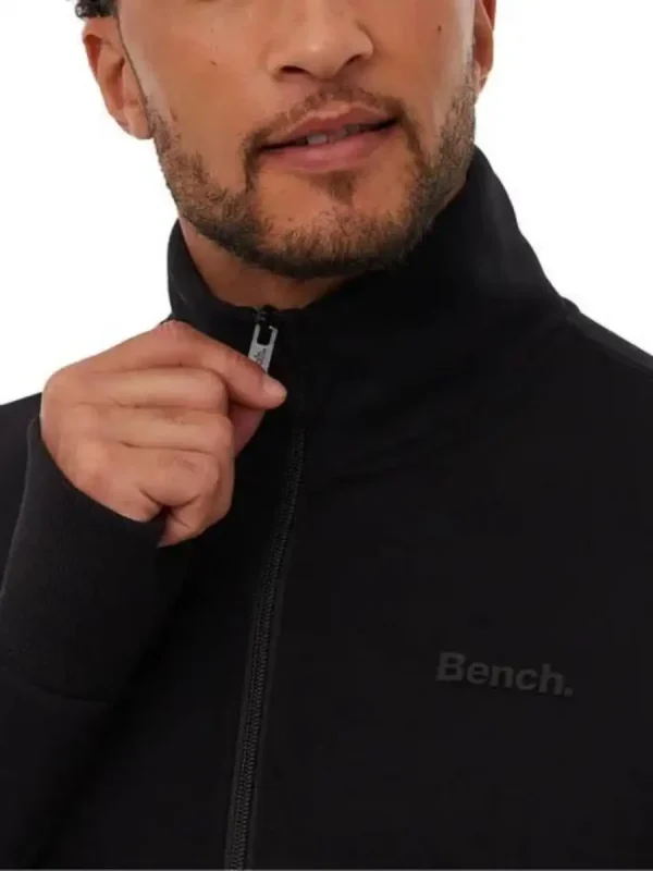 سویشرت بدون کلاه Bench مردانه فول‌زیپ مشکی - Image 2