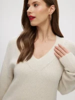 بافت شاین یقه هفت زنانه کرم - Image 3