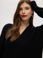 بافت شاین یقه هفت زنانه مشکی - Image 4