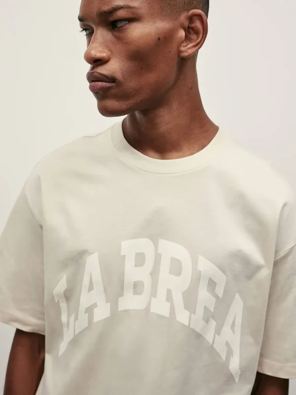 تیشرت اوورسایز LA BREA کرم - Image 5