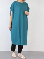 تونیک زنانه کره‌ای مدل Haneul سبزآبی ملایم