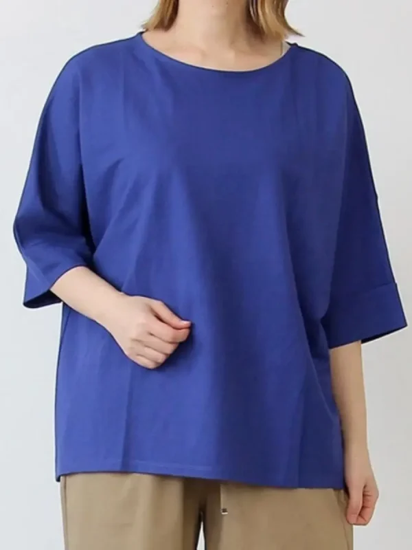 تیشرت پانچویی کره ای زنانه آبی - Image 2