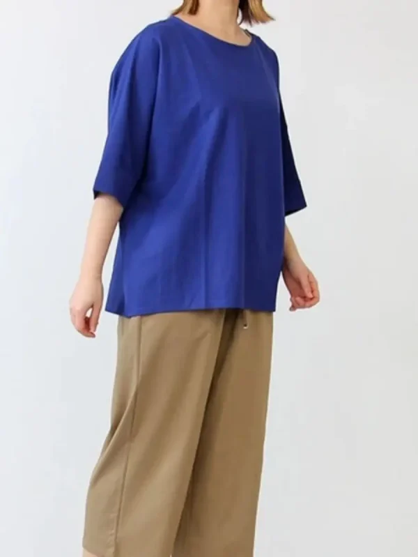 تیشرت پانچویی کره ای زنانه آبی - Image 3