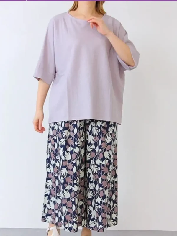 تیشرت پانچویی کره ای زنانه صورتی چرک - Image 4