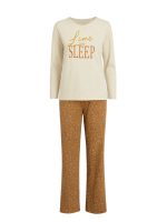 ست زنانه طرح Love to sleep کرم - Image 2