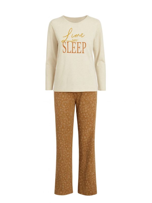 ست زنانه طرح Love to sleep کرم - Image 2