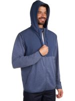 سویشرت زیپدار کلاهدار آبی نفتی ملانژ - Image 4