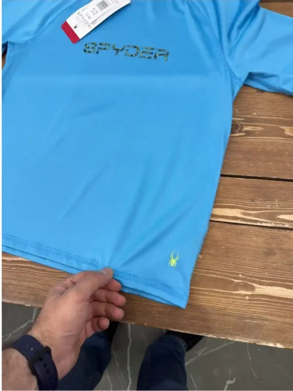 تیشرت ورزشی آبی اسپایدر - Image 3