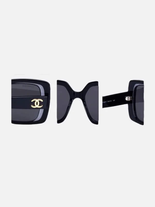 عینک شنلchanel-9167 ‌مشکی آبی - Image 2