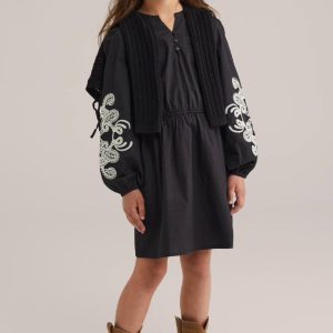 سارافون بچگانه آستین گلدوزی