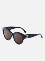عینک شنل مشکی قهوه ای chanel-5498