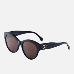 عینک شنل مشکی قهوه ای chanel-5498