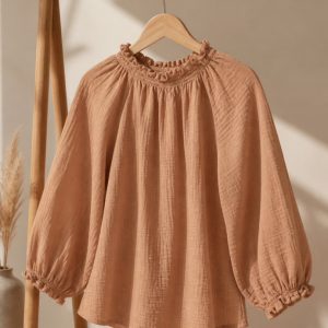 شومیز بچگانه موسلین مدل خفاشی کالباسی