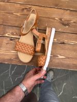 صندل کف تخته ای حصیری قهوه ای لژ دار آلما.نی - Image 2