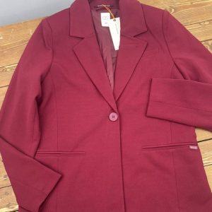 کت رنگ چری کرپ آستردار سولیور