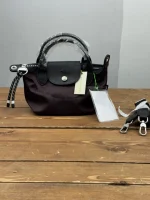 کیف برزنتی اسمال لانگ چمپ قهوه ای شکلاتی - Image 3