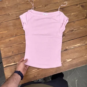 تیشرت صورتی کراپی زیبا زارا